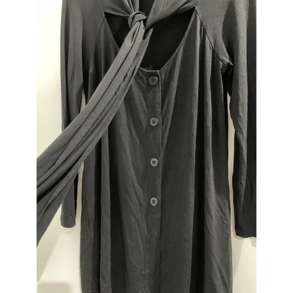 Mela Purdie Black Top Draped Scarf Overlay Size 10 Button Down - Picture 4 of 9